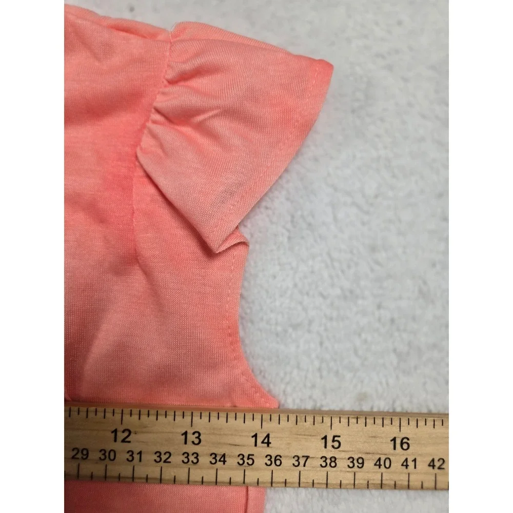 Disney Moana Girls Pajama Set Size 8 Coral Pink Flutter Sleeve Top Shorts NEW